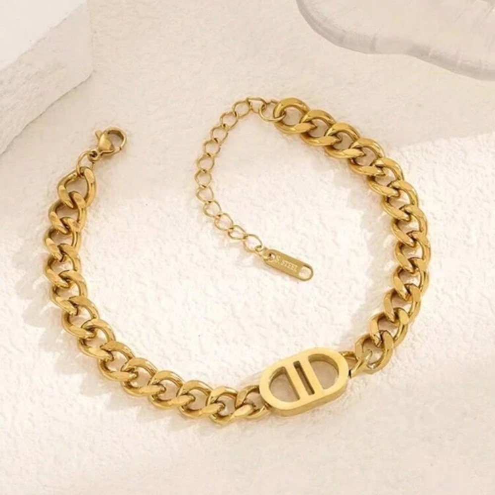 Chic 18k Gold plated stainless steel Chain Bracelet